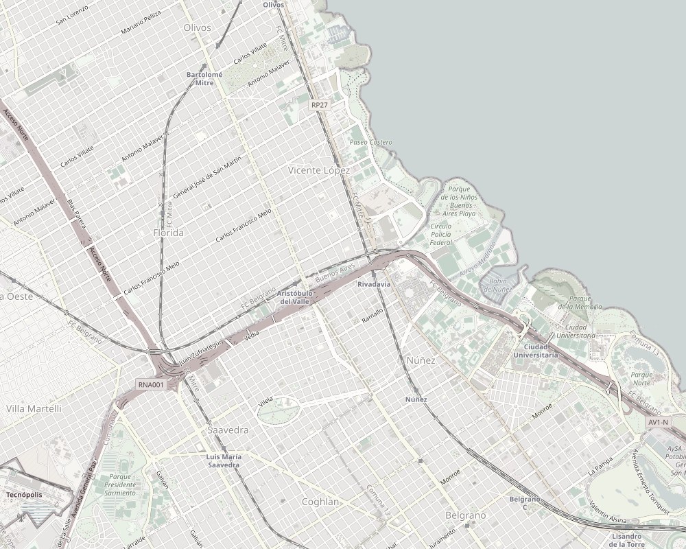 Mapa con la ubicación del salón sobre Zufriategui, en Vicente López, pegado a la Avenida General Paz y al límite con la Ciudad de Buenos Aires